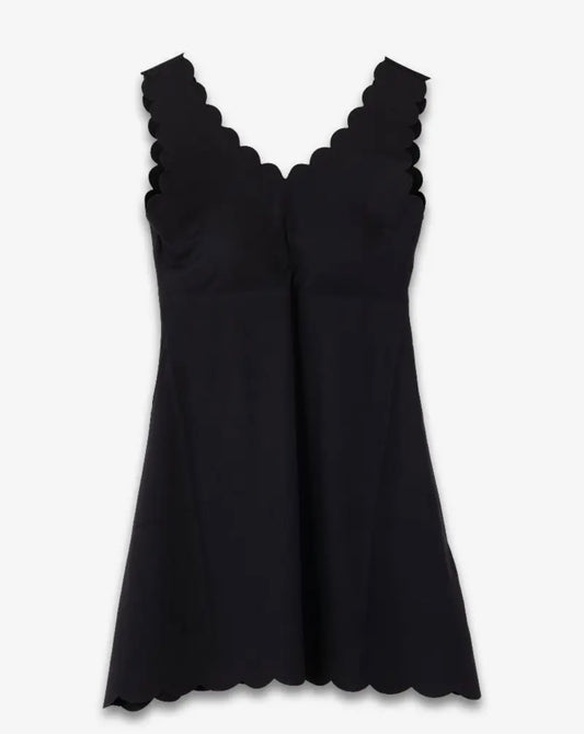 BLACK scalloped tennis dress