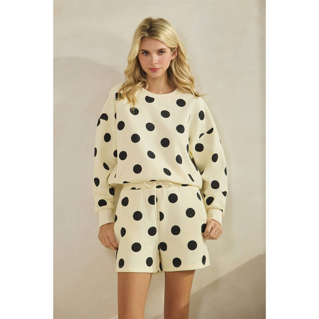 Polka Dot Sweatshorts Black