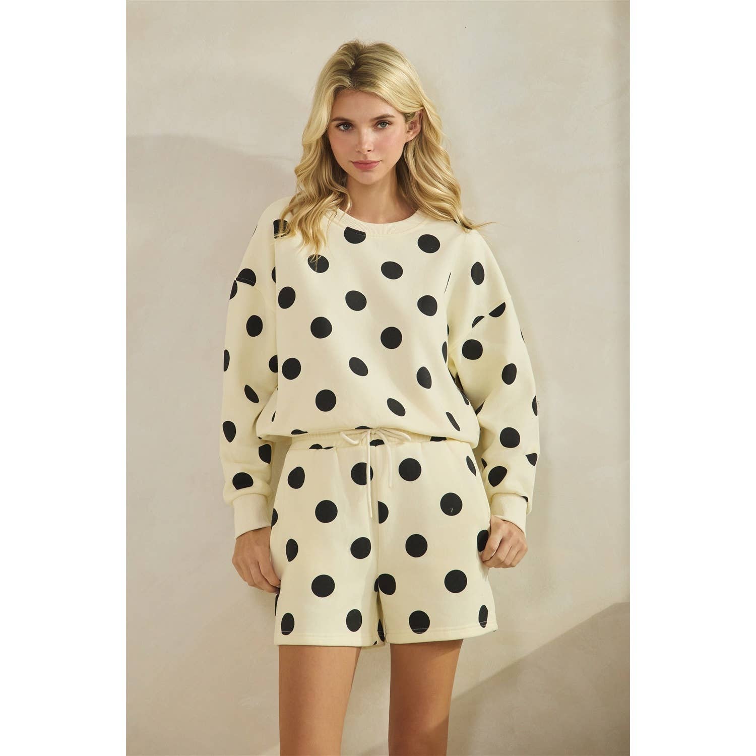 Polka Dot Sweatshorts Black