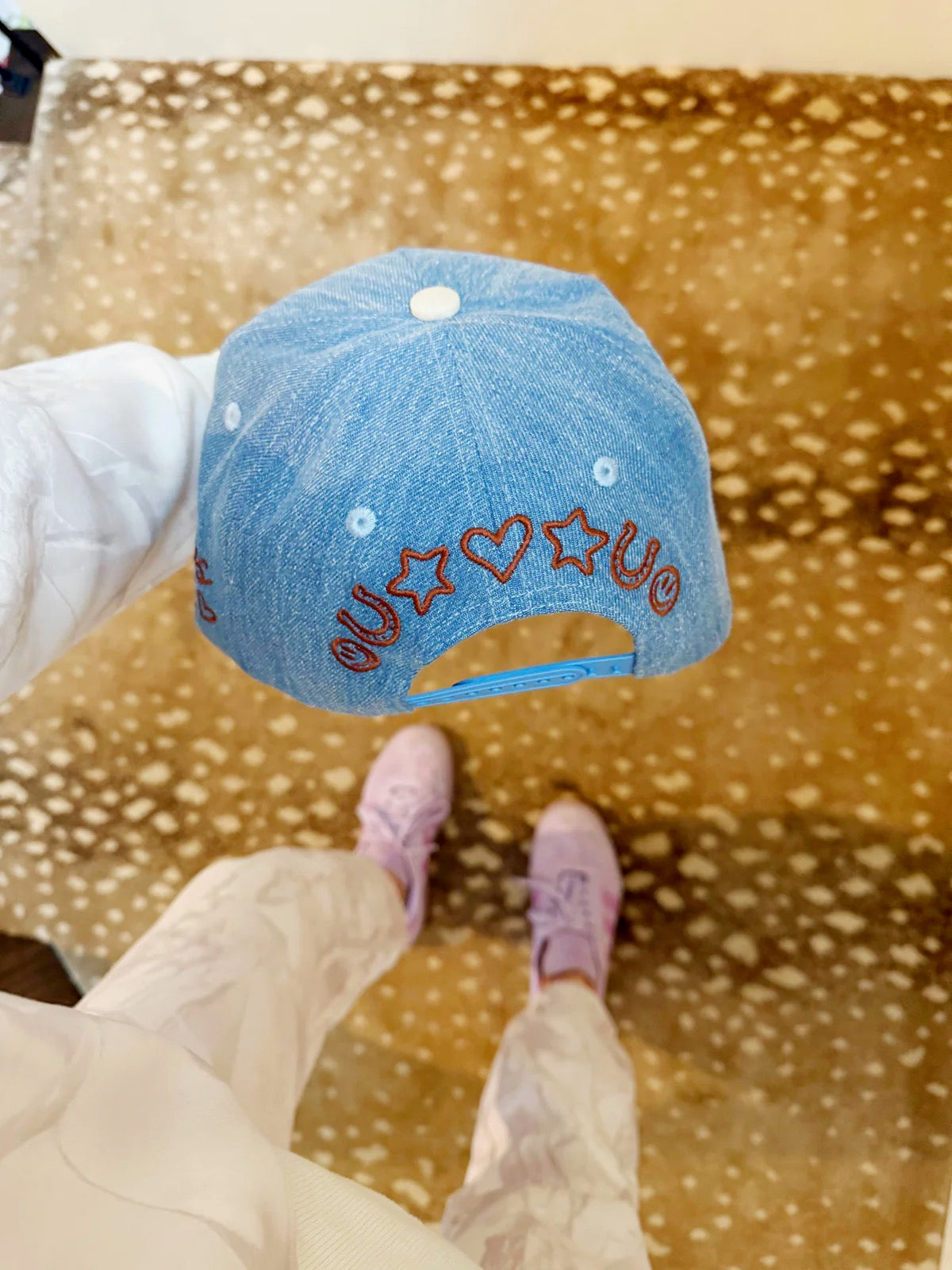 MOTHER Blue Jean Polka Dot Trendy Hat