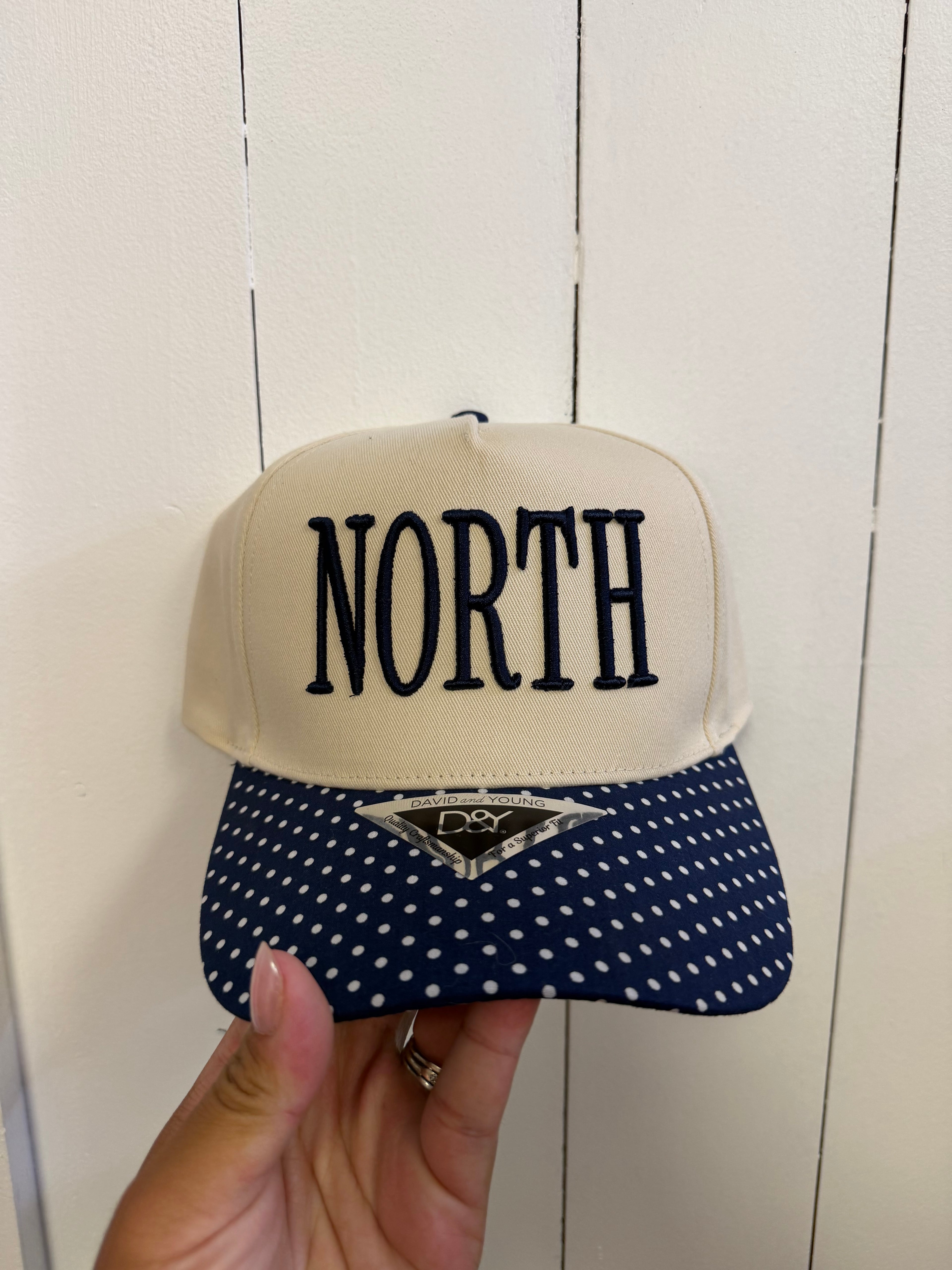 NORTH polka dot 3d embroidered hat