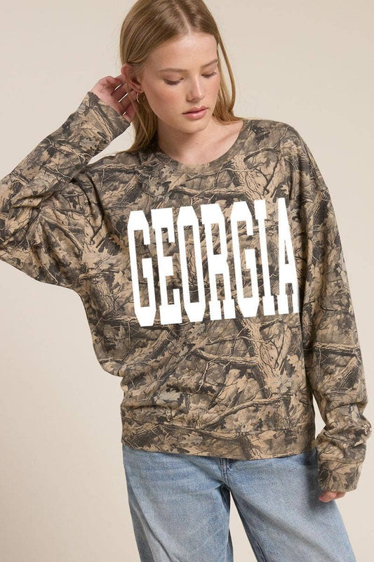 Georgia Graphic Camo Longsleeve Tee
