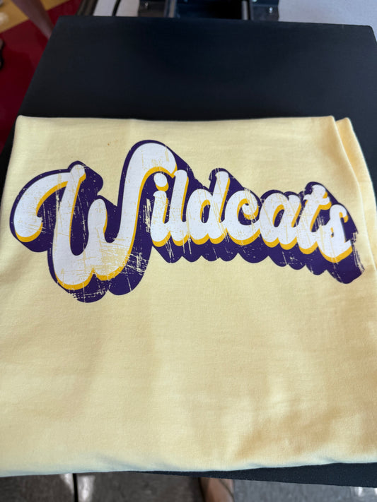 Villa Rica Wildcats Checkered Bubble Letter Tee