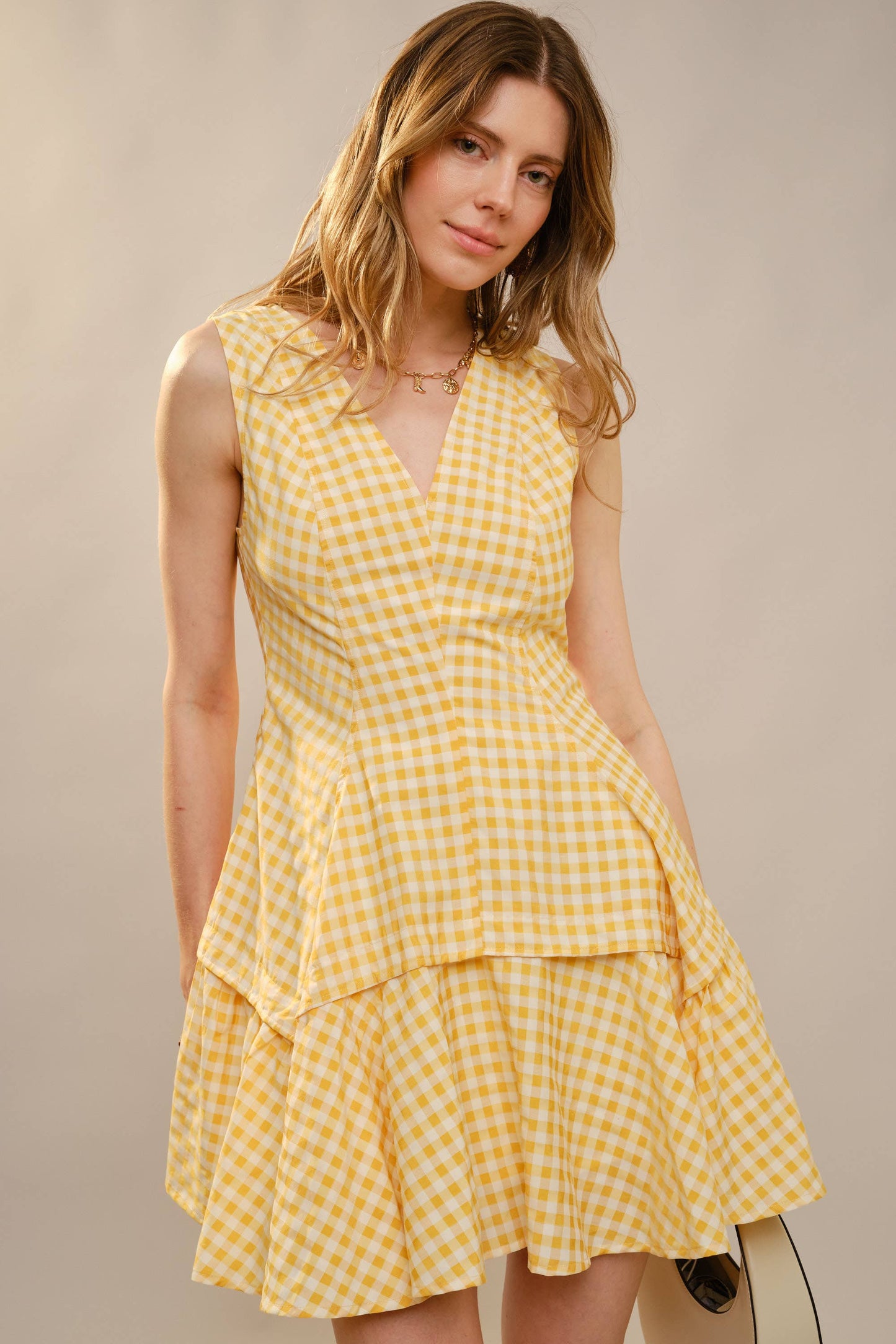 Gingham Flare Mini Dress
