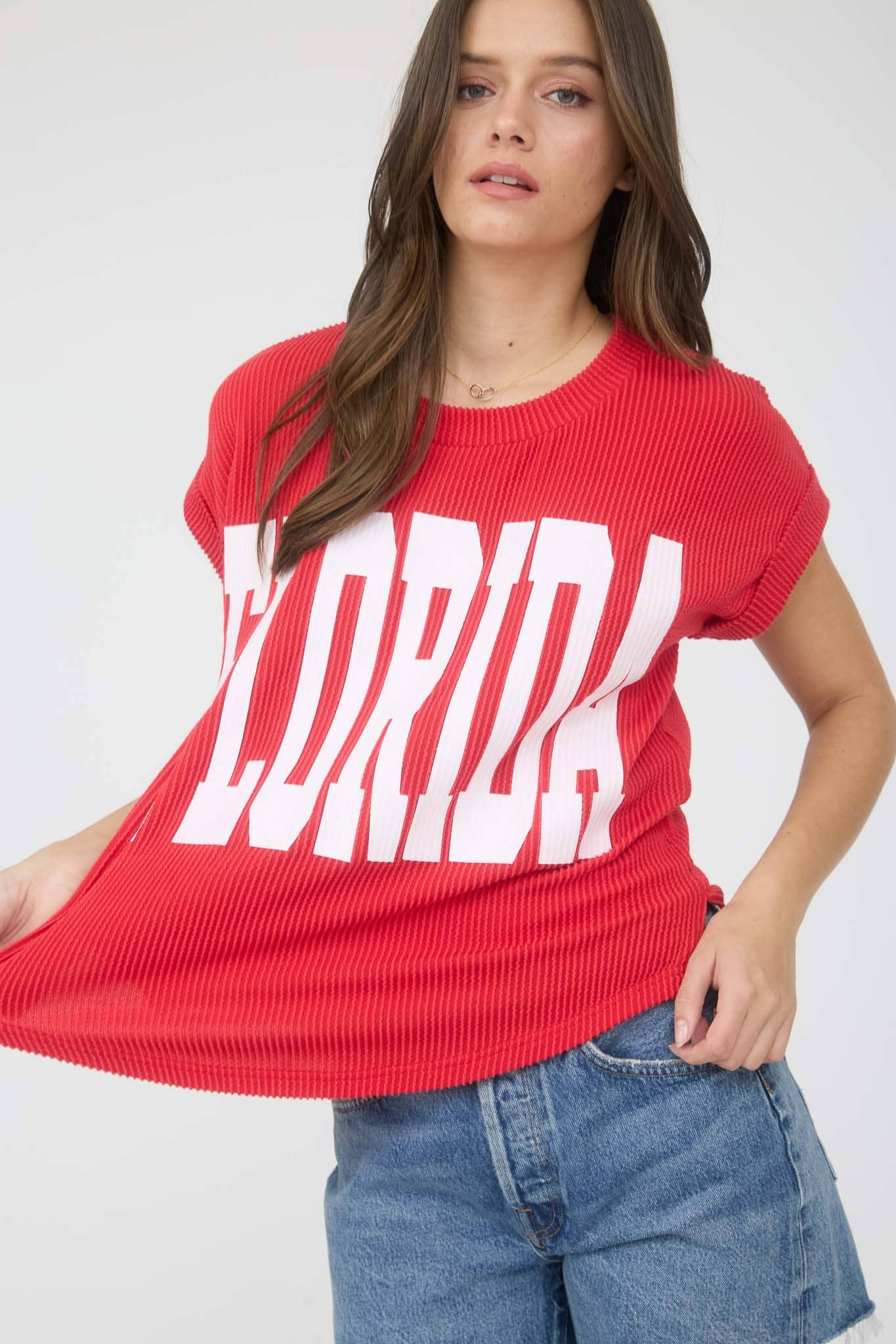 FLORIDA SHORT SLEEVE SWEATER KNIT TEE