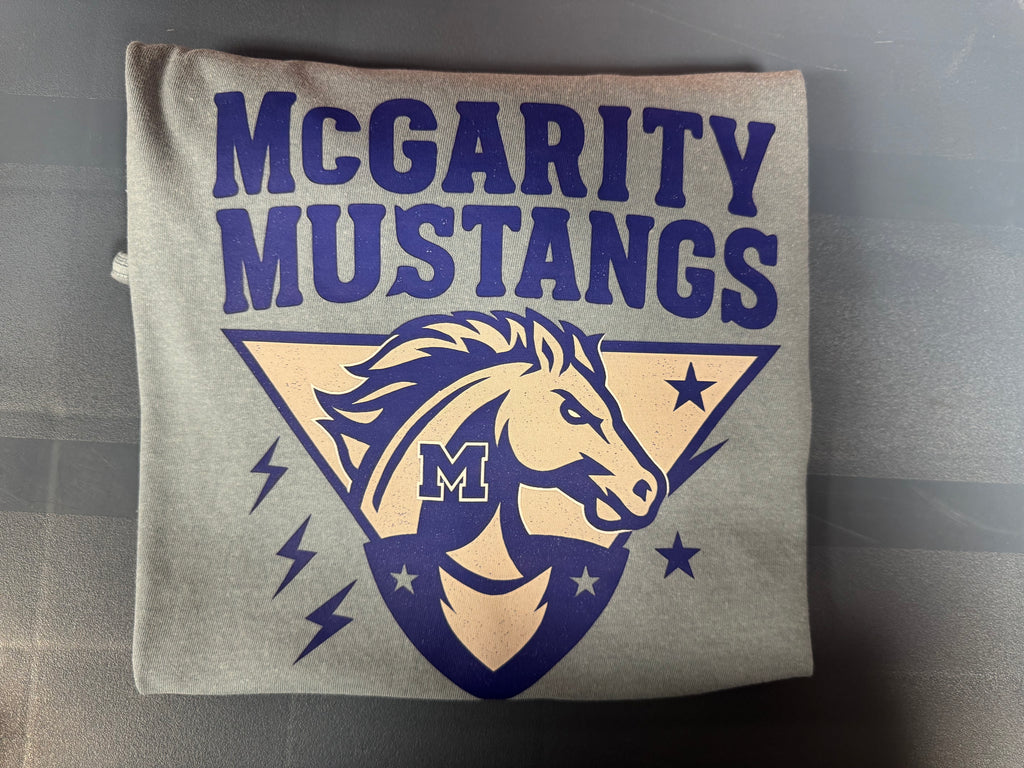 McGarity Mustangs Mascot with Stars and Lightning