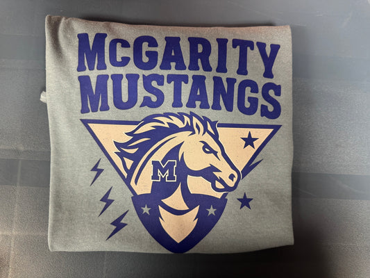 McGarity Mustangs Mascot with Stars and Lightning