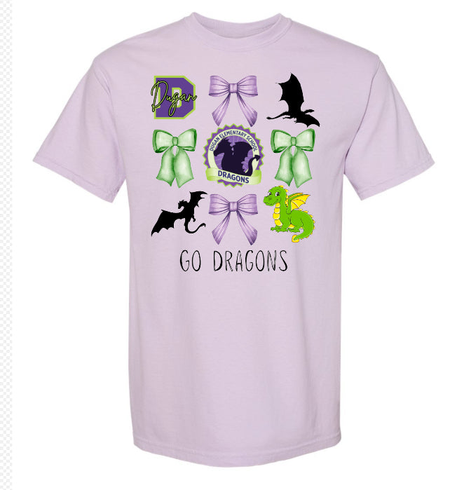 Dugan Elementary Dragons Bow Collage Tee