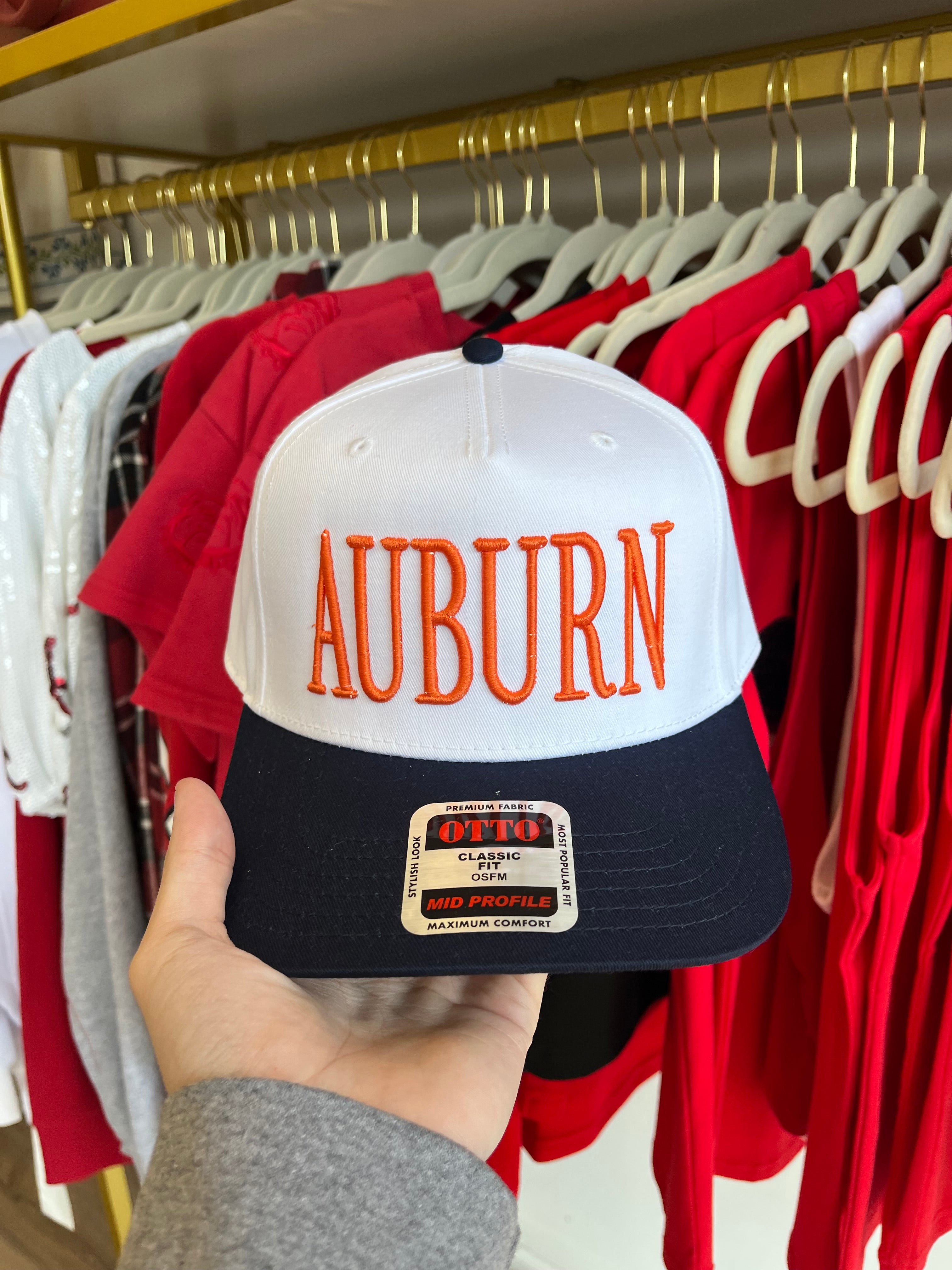 AUBURN 3d Orange embroidered hat