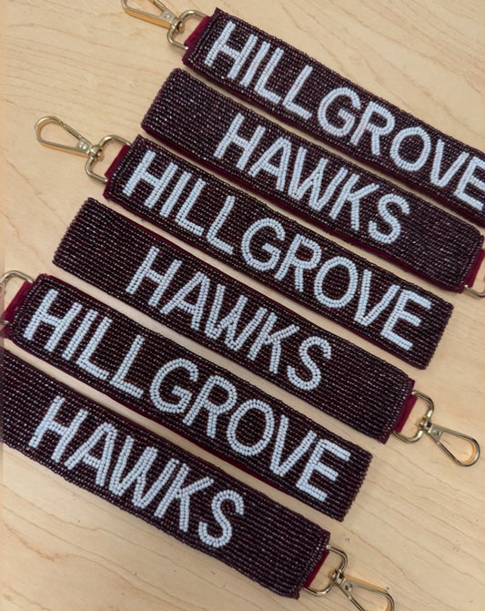 Hillgrove Hawks Beaded Keychain