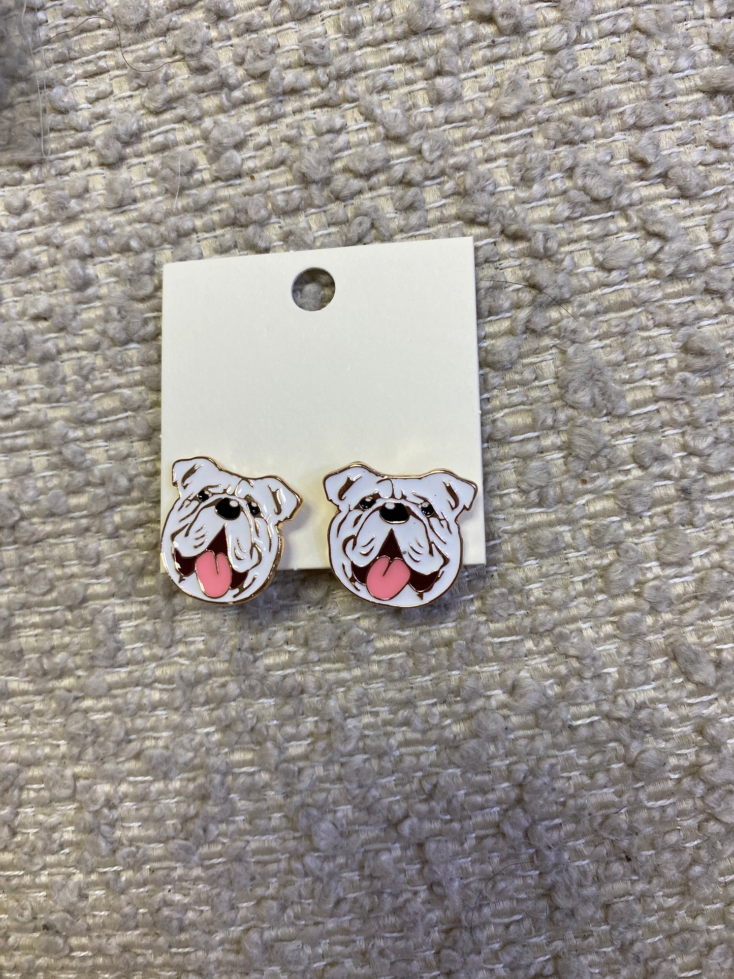 Gold plated Bulldog studs