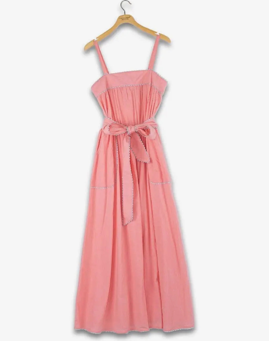 Pink maxi dress with tie feature
