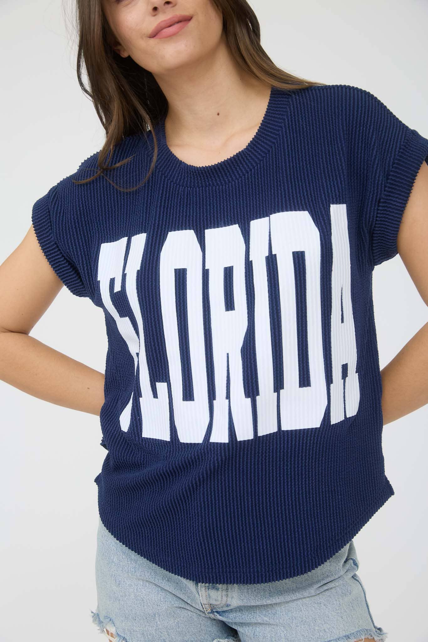 FLORIDA SHORT SLEEVE SWEATER KNIT TEE