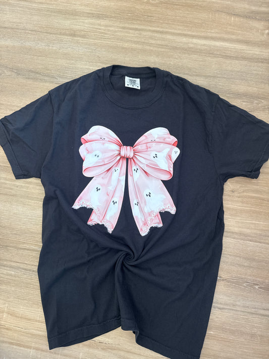 Pink Ghost Bow Tee