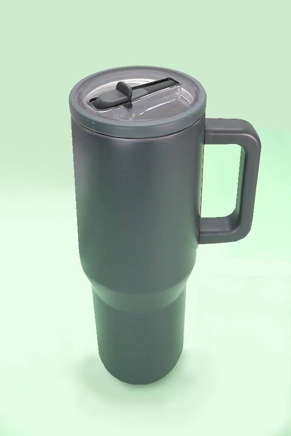 40oz SPILL FREE STAINLESS STEEL VACUUM TUMBLER - CREAM