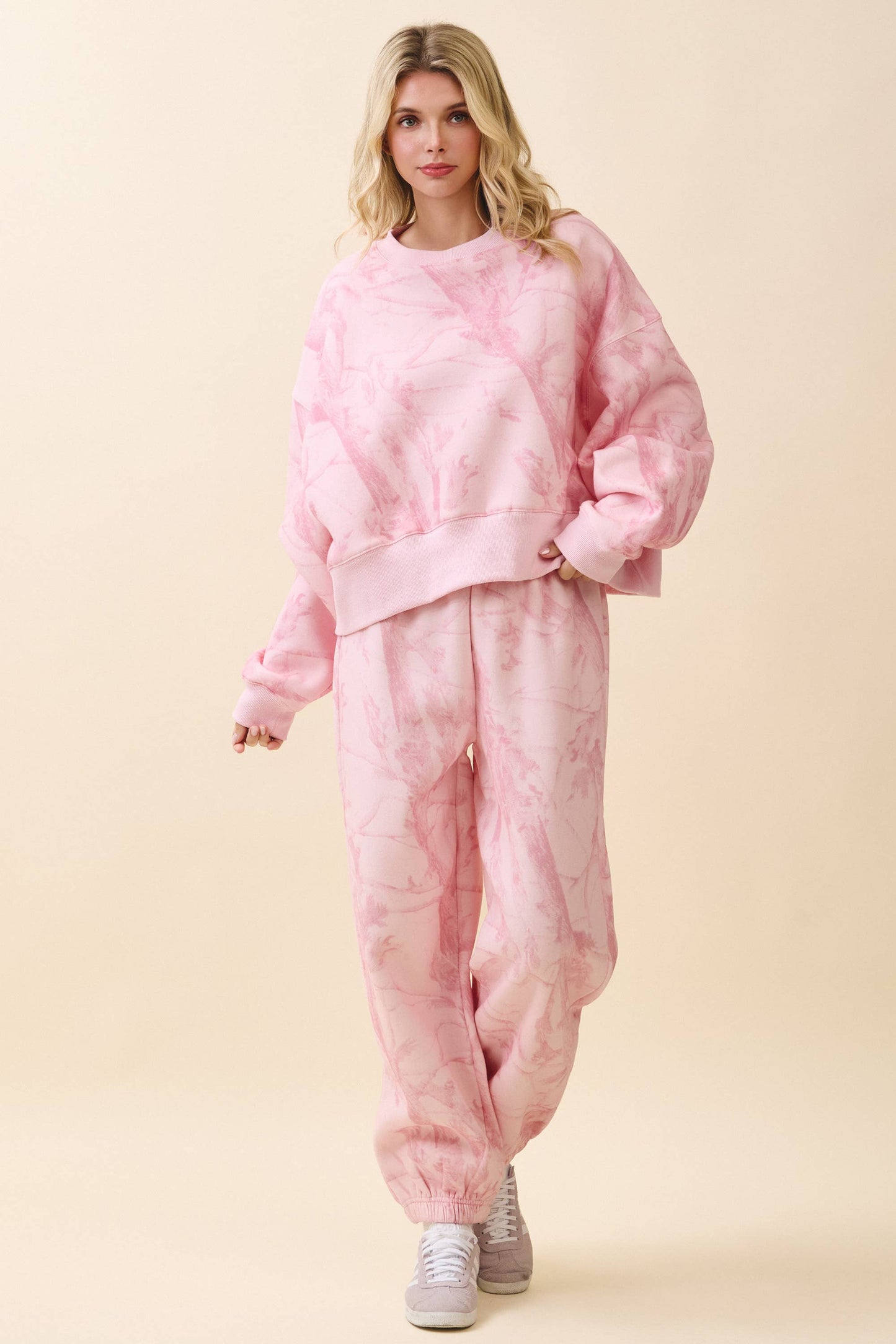 Camouflage Print Jogger Sweatpants: Pink