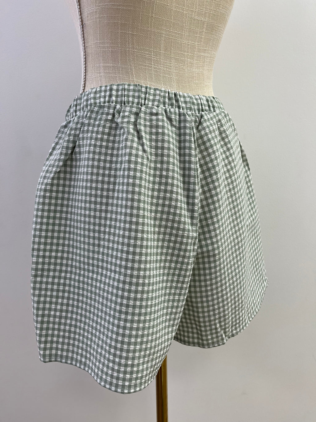 Sage Green Gingham 2 Pc Skort set- SOLD AS SET