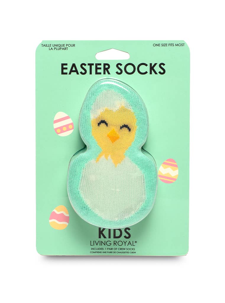 3D Packaged Crew Socks - Kids - Easter - Baby Chick - Green