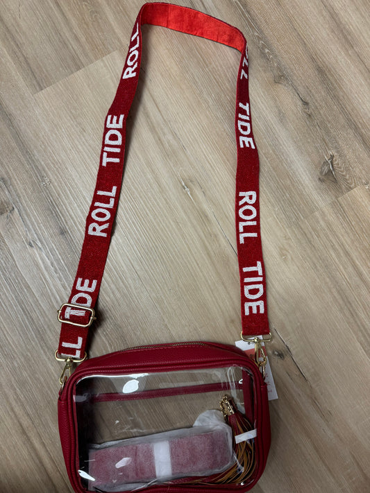 AL Roll Tide Beaded Strap Clear Bag