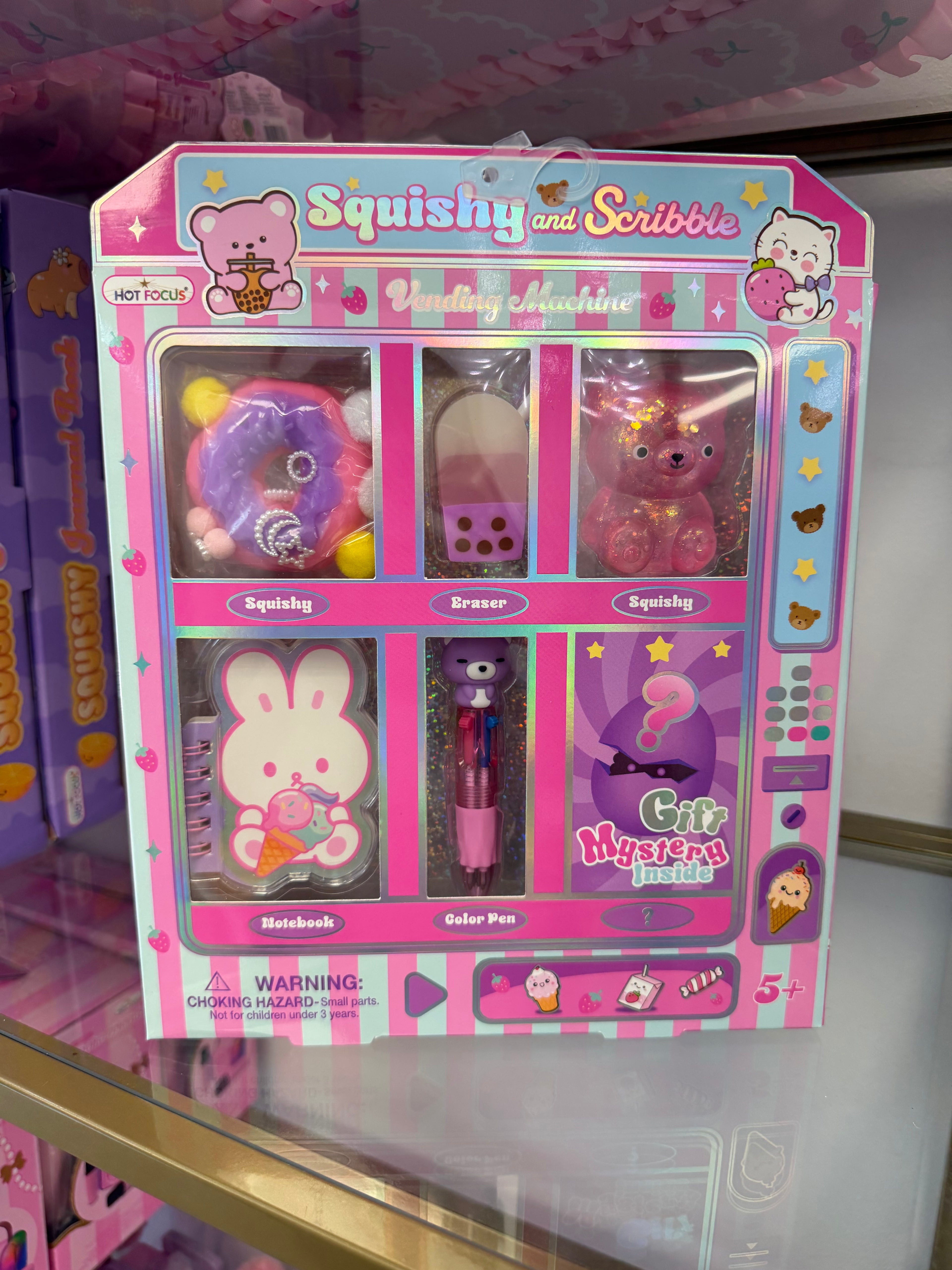 Hot Focus Squishy & Scribble – Capybara Claw Machine Stationery Set