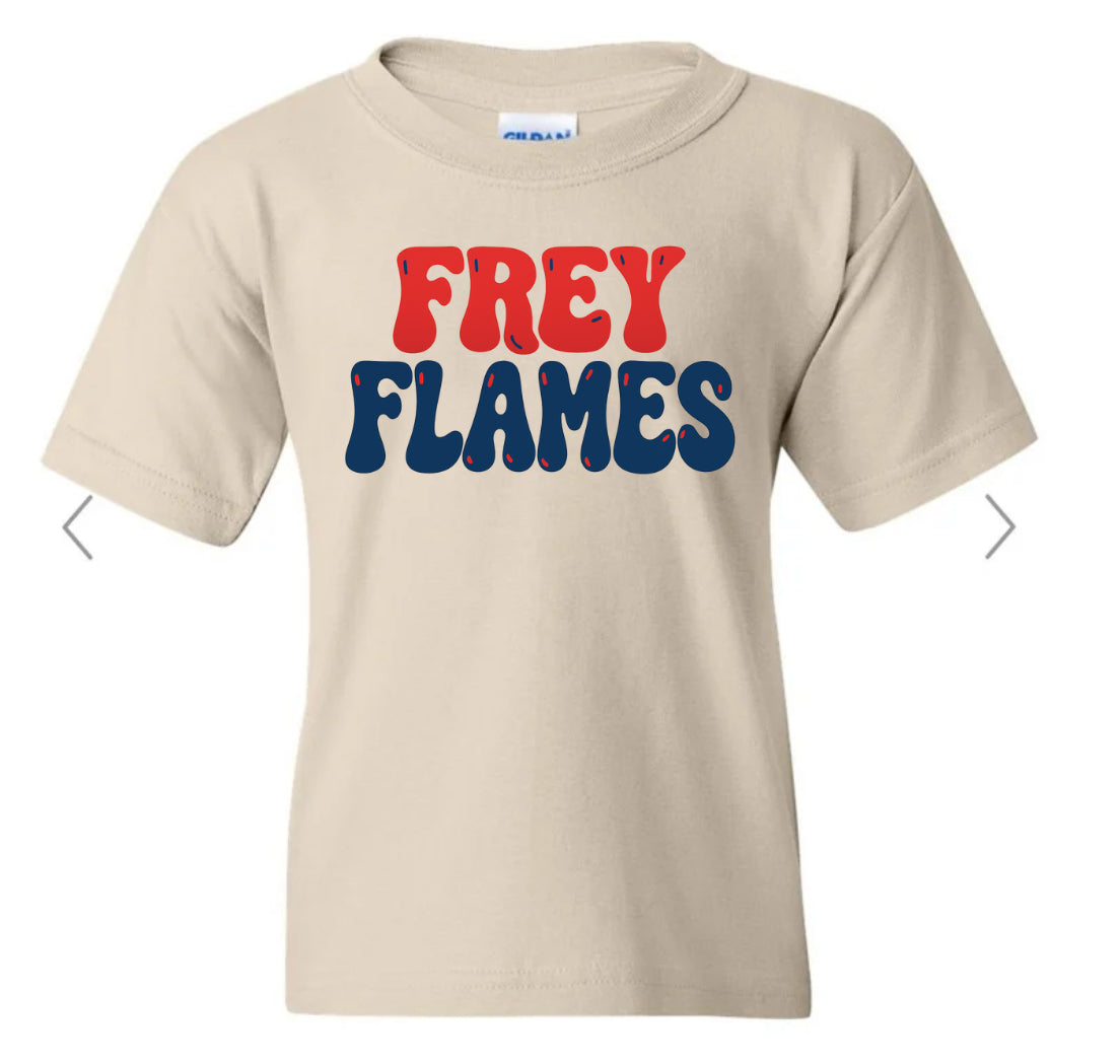 Frey Flames Retro Bubble Letters on natural