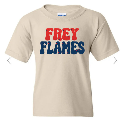 Frey Flames Retro Bubble Letters on natural
