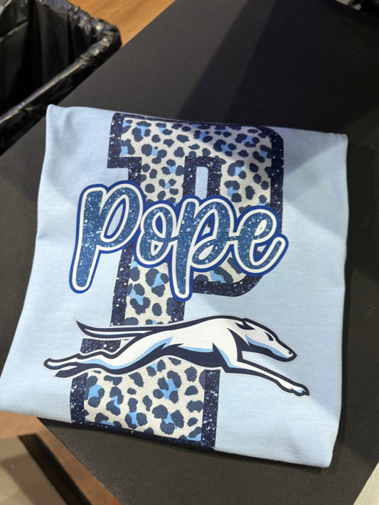 Pope Faux Glitter P with Mascot tee
