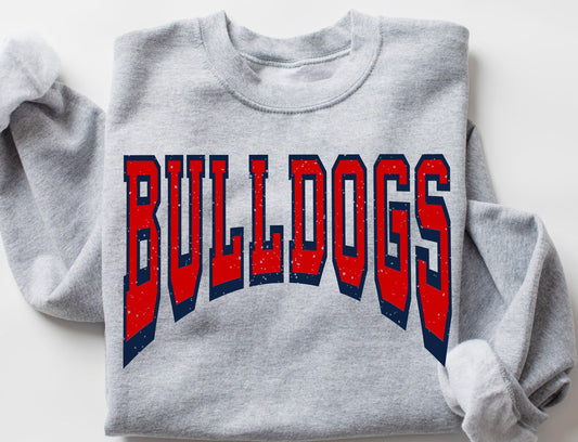 Bulldogs red/blue varsity arch