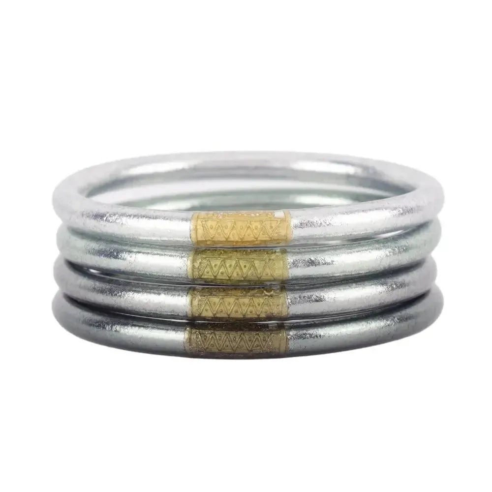 LARGE MOON ALL WEATHER BANGLES® (SET OF 4) - SERENITY PRAYER- BUDHA GIRL