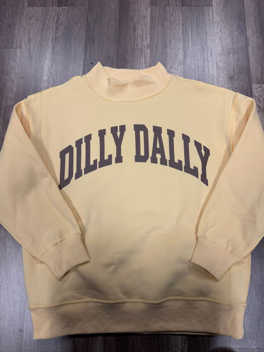 Dilly Dally Yellow Oversized Mockneck