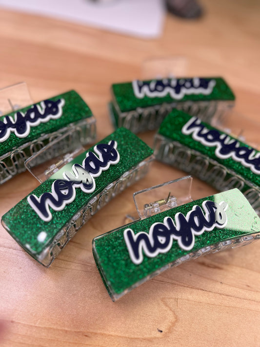 Harrison Hoyas Blue and Green Glitter Clip