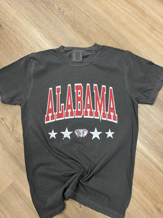Alabama Block Letter with Stars Tee