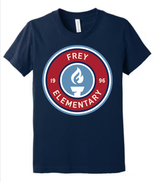 Frey Elementary School Logo Navy BELLA CANVAS BRAND