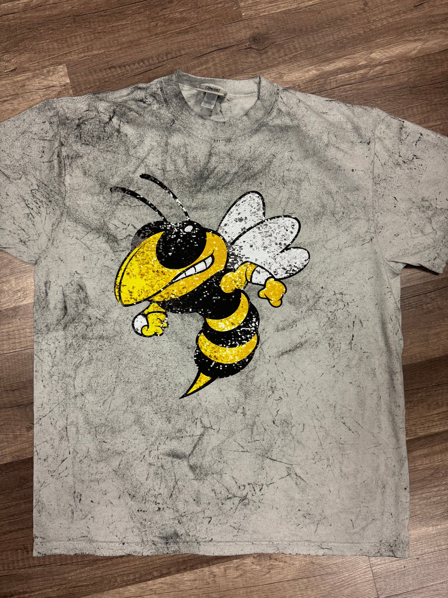 Yellow Jackets Faux Glitter Tee