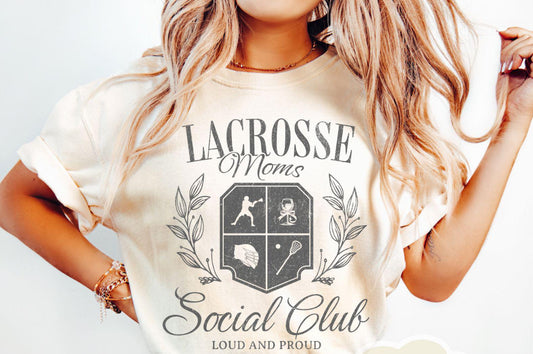 Lacrosse Mom Social Club Ivory Comfort Color Tee