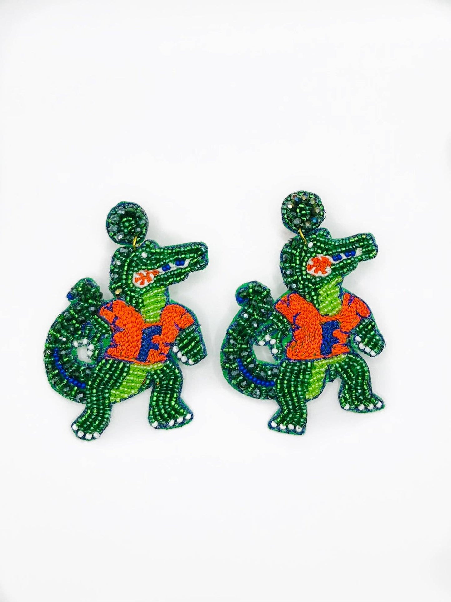 Florida Gator Beaded Alligator Earrings/ Game Day/ Tailgate