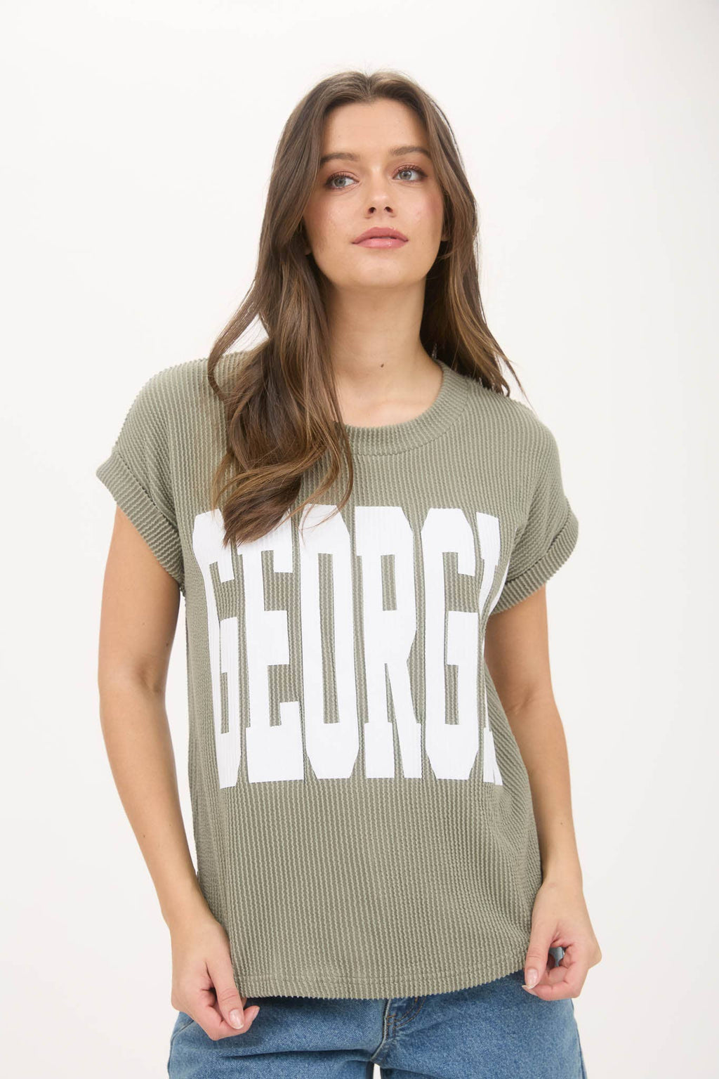 GEORGIA SHORT SLEEVE SWEATER KNIT TEE