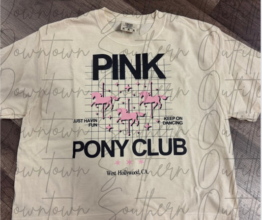 Pink Pony Club Oversized Crop CC Tee