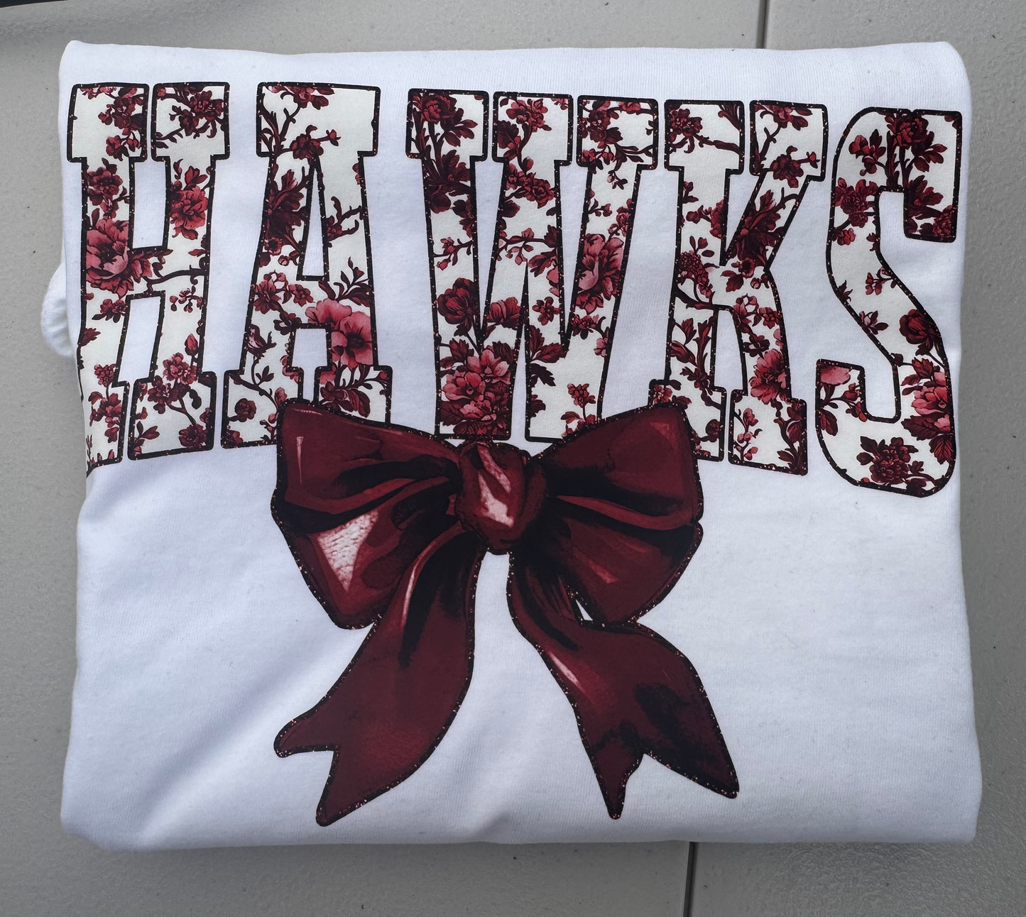 Hawks Floral Tolie on White
