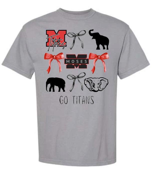 Moses Middle Titans Bow Collage Tee