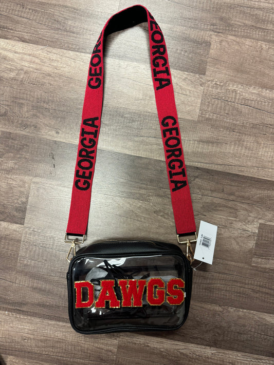 Dawgs Chenille Patch With Georgia Beaded Strap Clear Bag