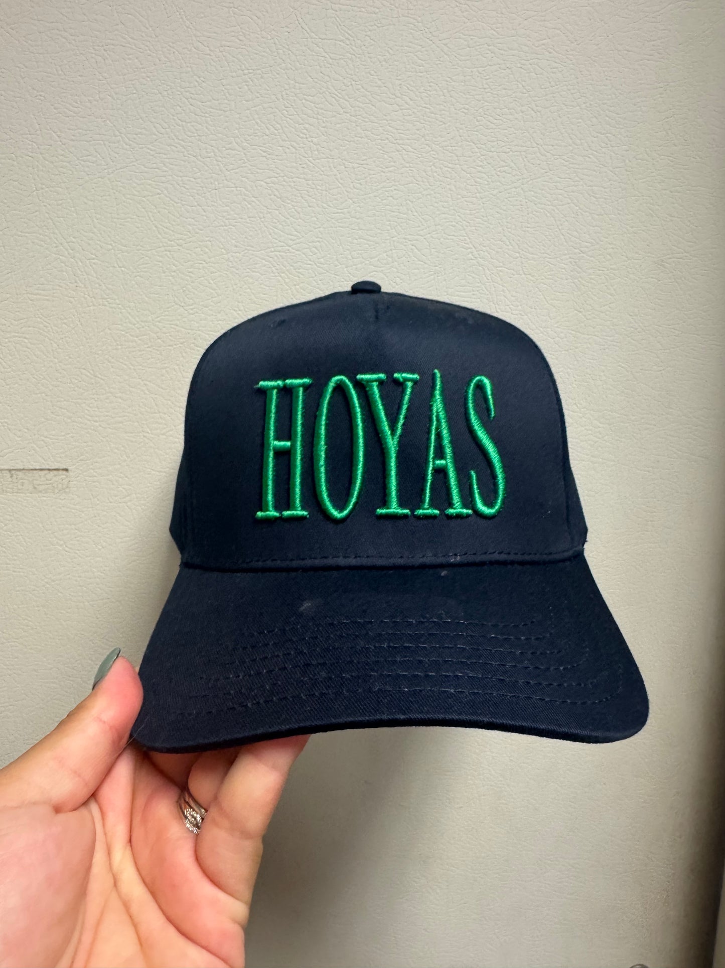 HOYAS NAVY / GREEN 3D RAISED EMBROIDERY OTTO HAT
