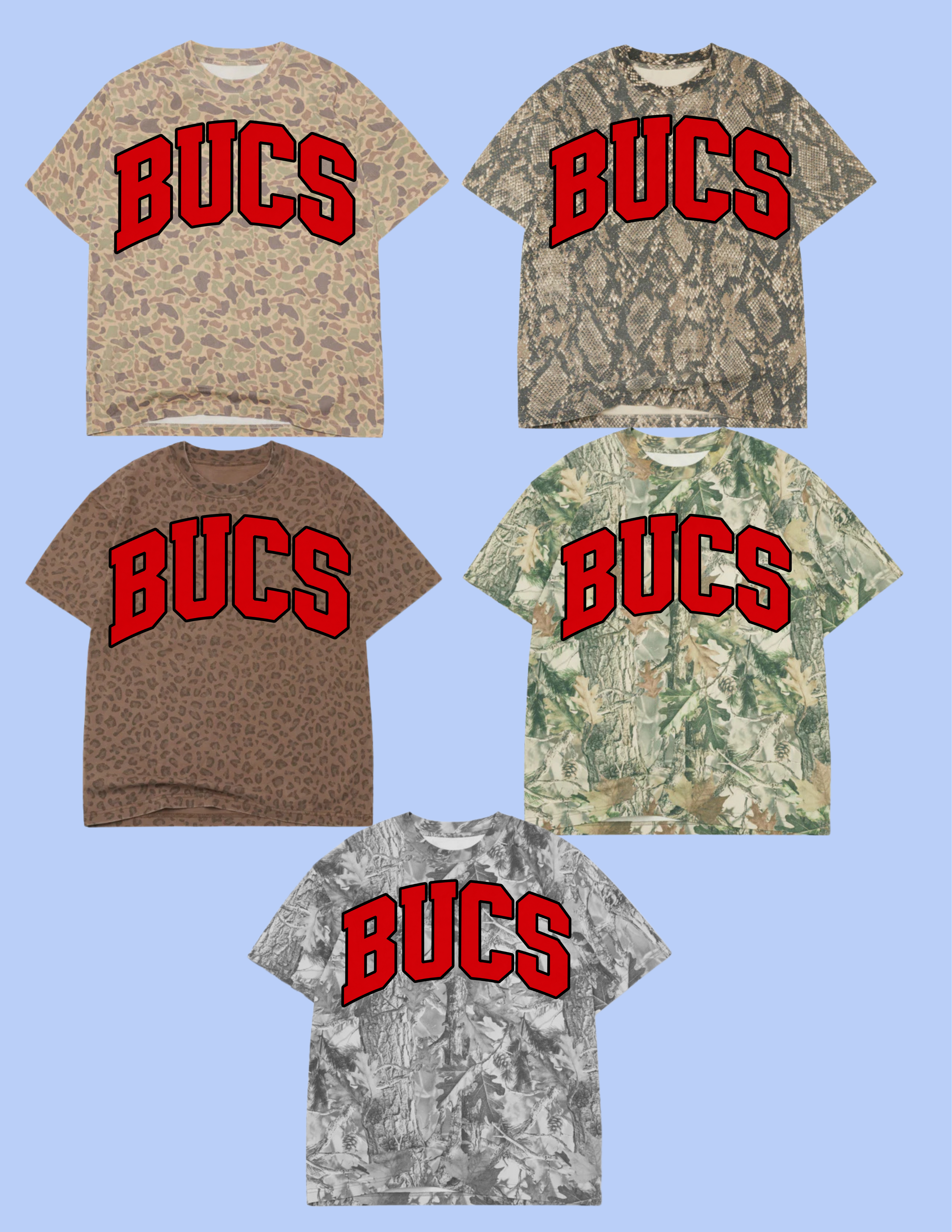BUCS varsity arch tee- black outline, red fill