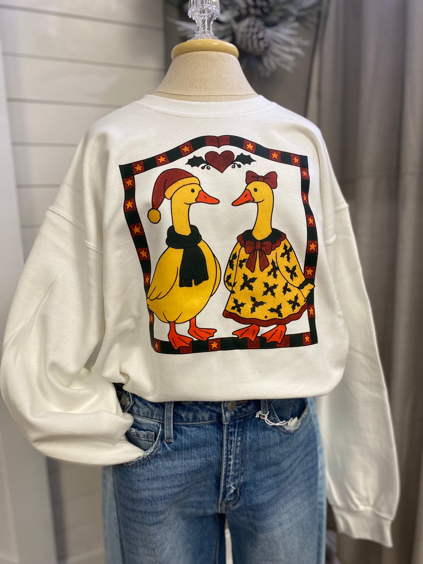 Christmas Geese Thrifty Vintage Short Sleeve/ Long Sleeve/ Sweatshirt