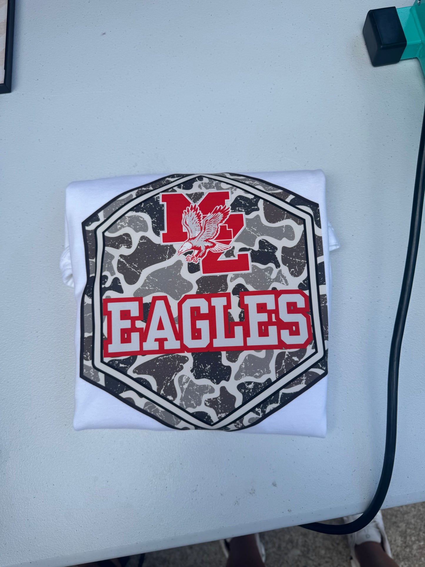 Mount Zion Eagles Camo front/back on white
