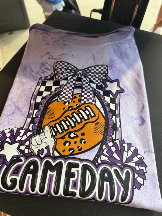 Purple and Black Glitter Game Day  Colorblast Tee