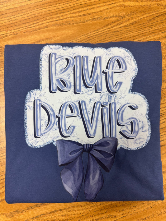Bremen Blue Devils Floral with Bow on Royal Blue