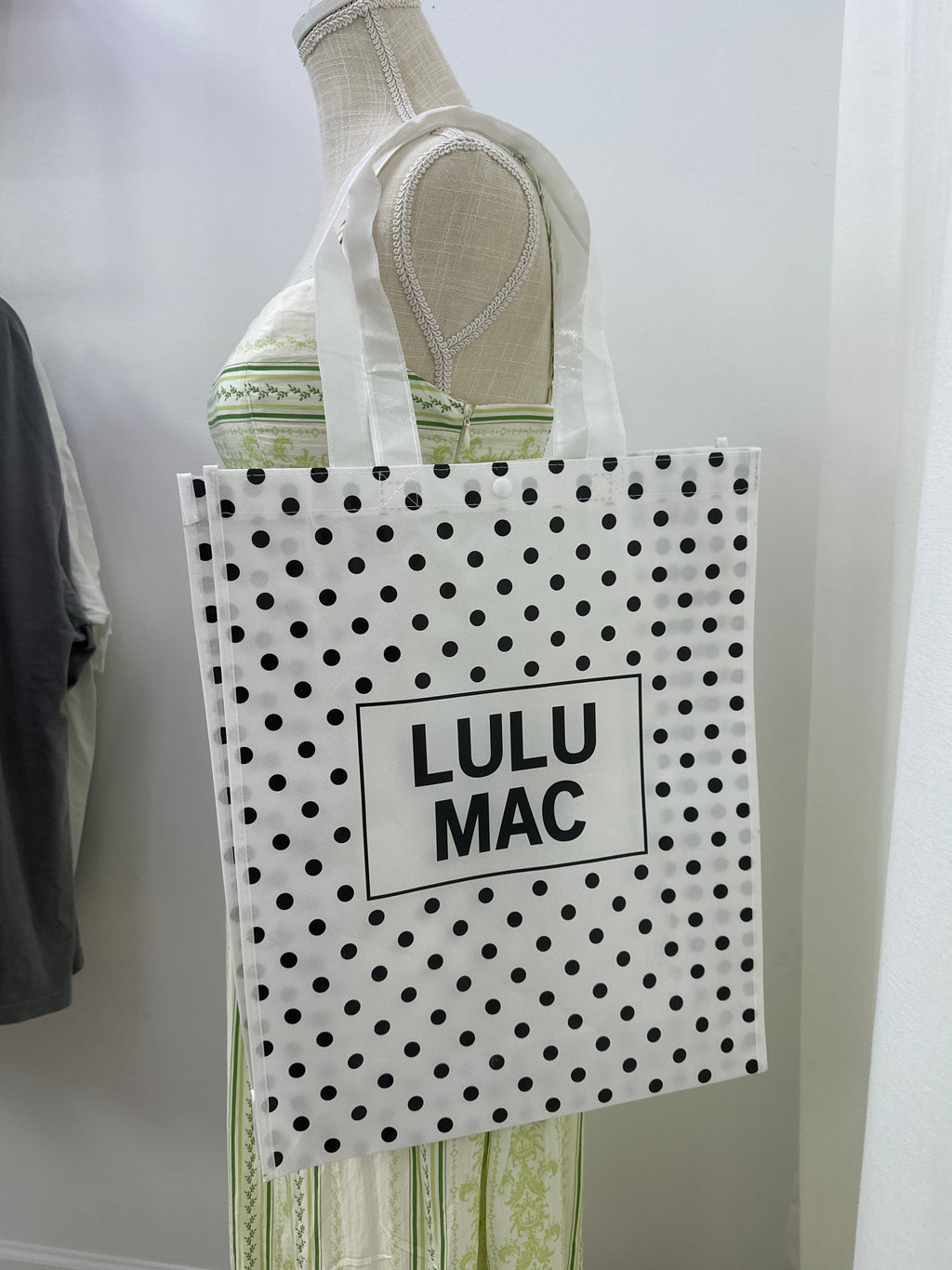 LULU MAC REUSABLE POLKA DOT TOTE BAG