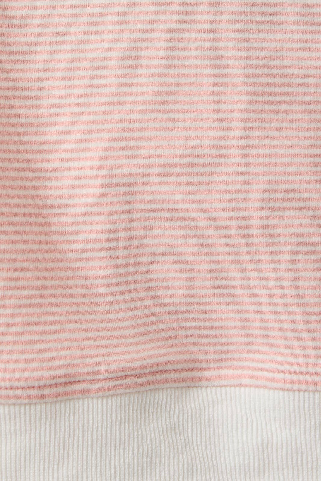 MOCK NECK STRIPE SWEATSHIRTS TOP: PEACH-CREAM STRIPE