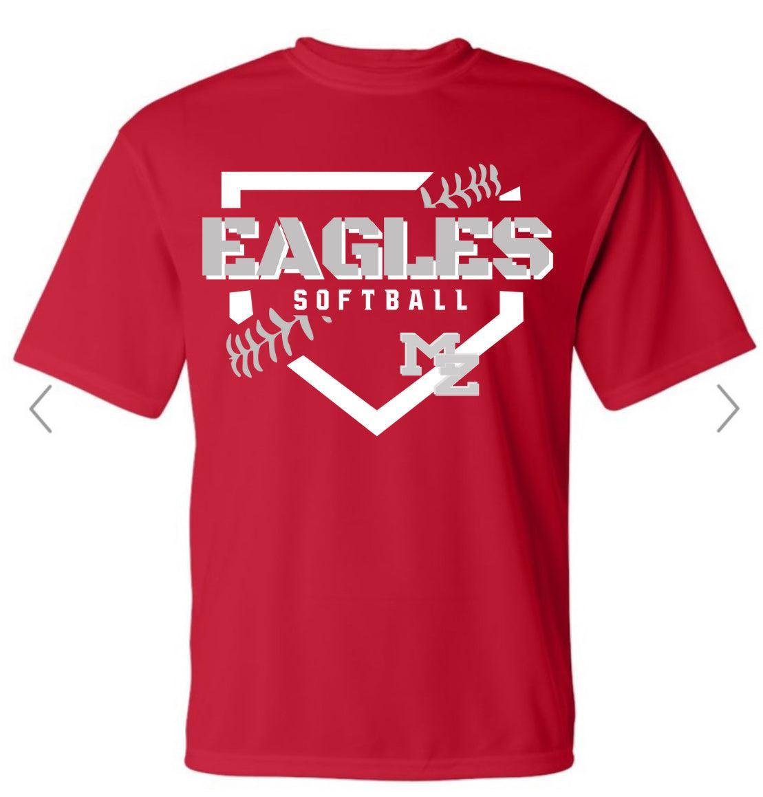 MT ZION EAGLES SOFTBALL RED DRI FIT TEE